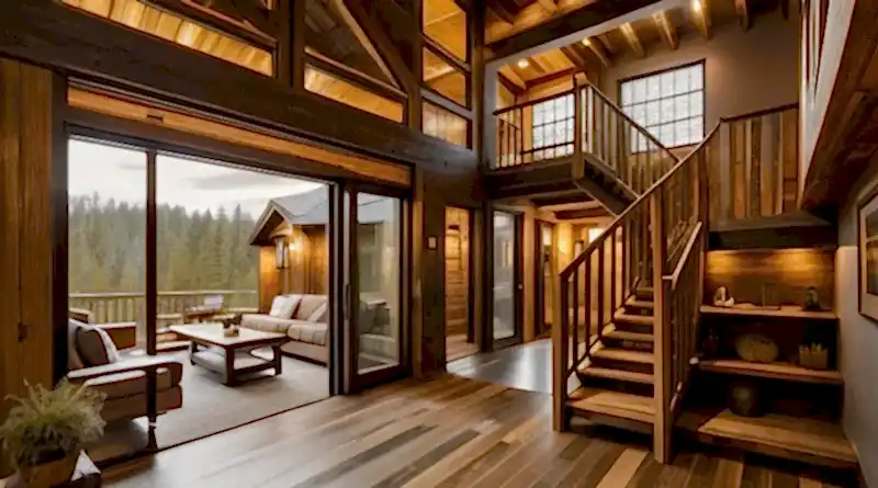 Ahşap Merdivenlerle Rustik ve Şık Evler