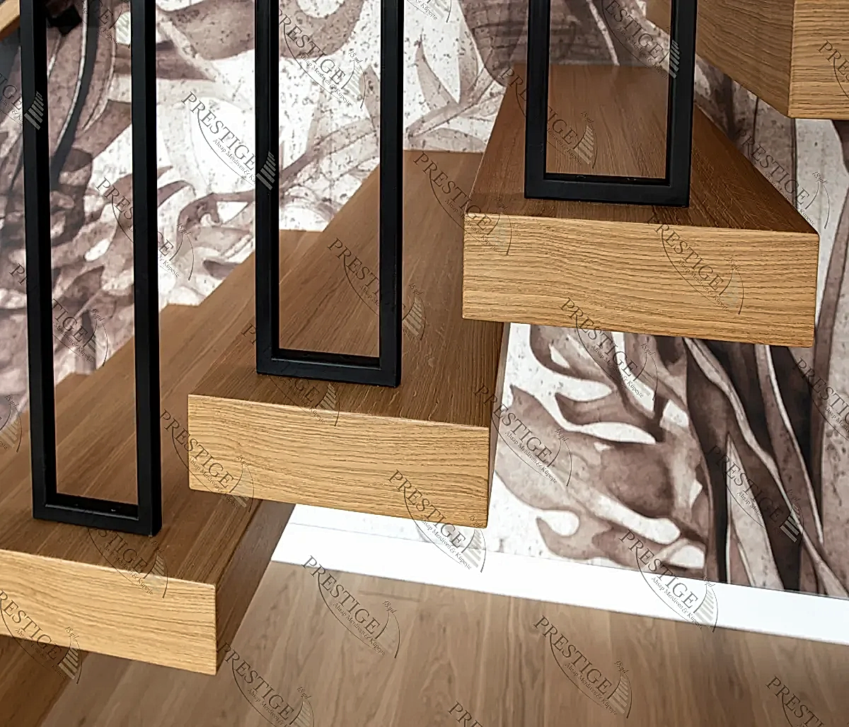 ev içi ahşap merdiven basamak kaplama